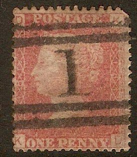 Great Britain 1858 1d Red - Plate 181. SG44.