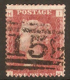 Great Britain 1858 1d Red - Plate 187. SG44.