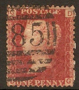 Great Britain 1858 1d Red - Plate 206. SG44.