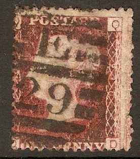 Great Britain 1858 1d Red - Plate 210. SG44.