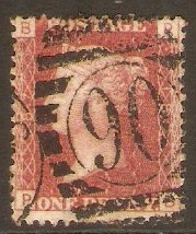 Great Britain 1858 1d Red - Plate 187. SG44.