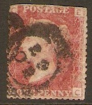 Great Britain 1858 1d Red - Plate 197. SG44.