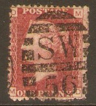 Great Britain 1858 1d Red - Plate 198. SG44.