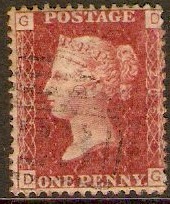 Great Britain 1858 1d Red - Plate 206. SG44.