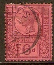 Great Britain 1887 6d Purple on rose-red. SG208.