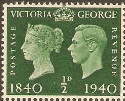 Great Britain 1940 d Green - Stamp Centenary series. SG479.