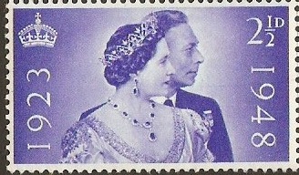 Great Britain 1948 2d Ultramarine Silver Wedding Stamp. SG493.