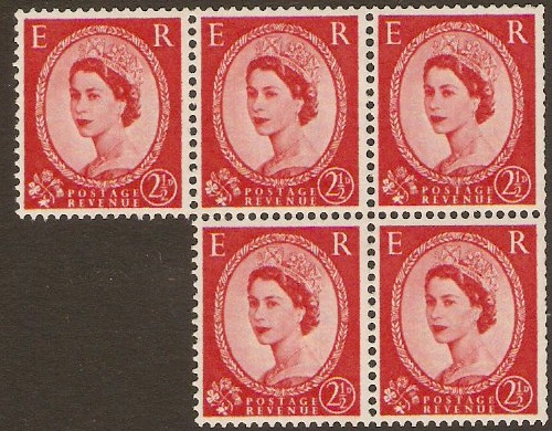 Great Britain 1955 2d Carmine-red (Type II). SG544b.