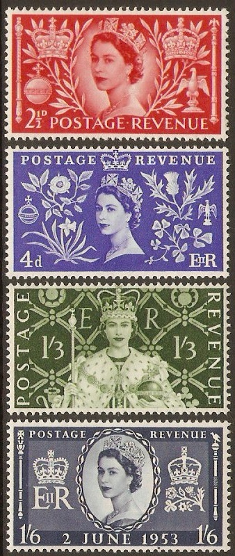 Great Britain 1953 Coronation Set. SG532-SG535.