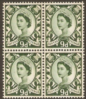 Scotland 1958 9d Bronze-green. SGS4.