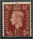 Great Britain 1937 1d Red-brown. SG464.