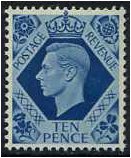 Great Britain 1937 10d Turquoise-nlue. SG474.