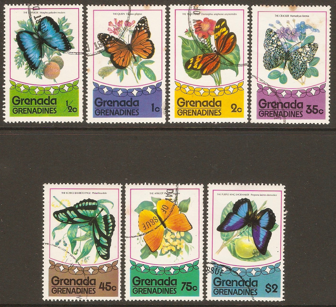 Grenadines 1975 Butterflies set. SG76-SG82.