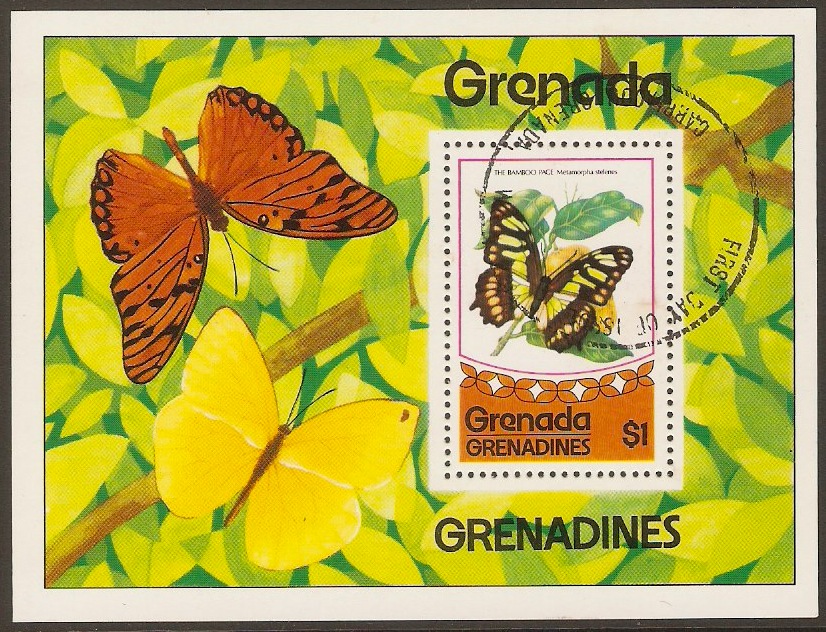 Grenadines 1975 Butterflies Sheet. SGMS83.