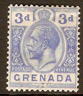 Grenada 1921 3d Bright blue. SG121.