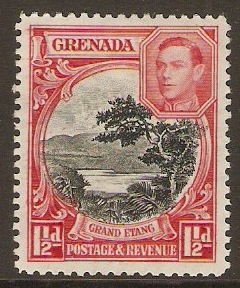 Grenada 1938 1d Black and scarlet. SG155.
