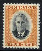 Grenada 1951 4c Black and orange. SG176.