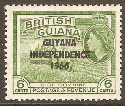 Guyana 1966 6c Yellow-green. SG381.