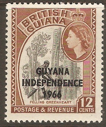 Guyana 1966 12c Black and yellowish brown. SG391.