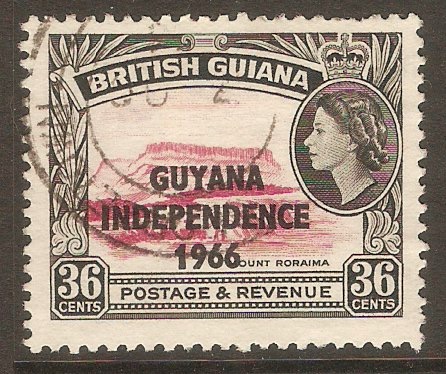 Guyana 1966 36c Rose-carmine and black. SG393.