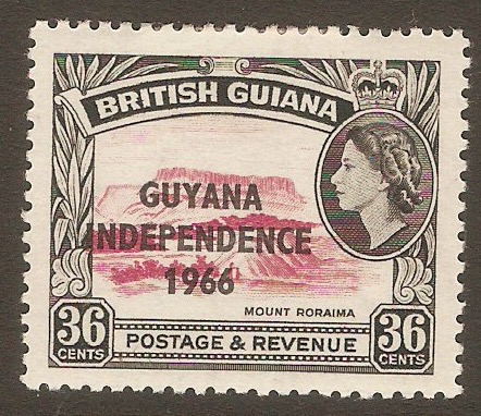 Guyana 1966 36c Rose-carmine and black. SG393.