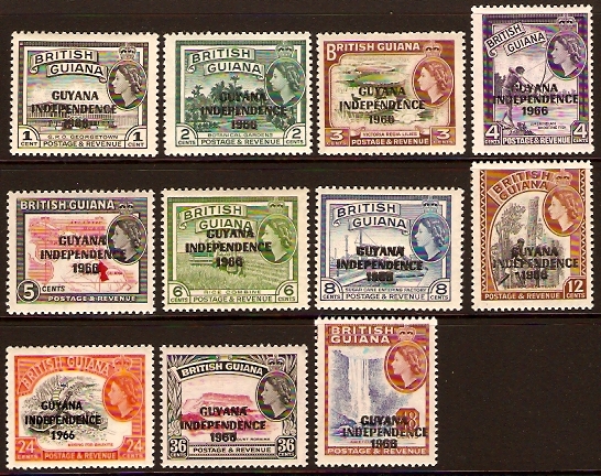 Guyana 1966 British Guiana Series . SG399-SG405.