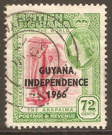 Guyana 1966 72c Carmine and emerald. SG406.