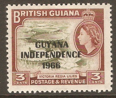 Guyana 1967 3c Brown-olive and red-brown. SG422.