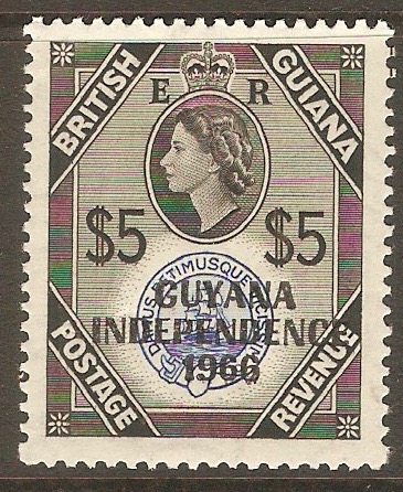 Guyana 1967 $5 Ultramarine and black. SG428.