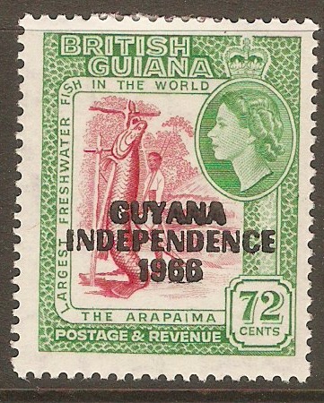 Guyana 1967 48c 72c Carmine and emerald. SG438.