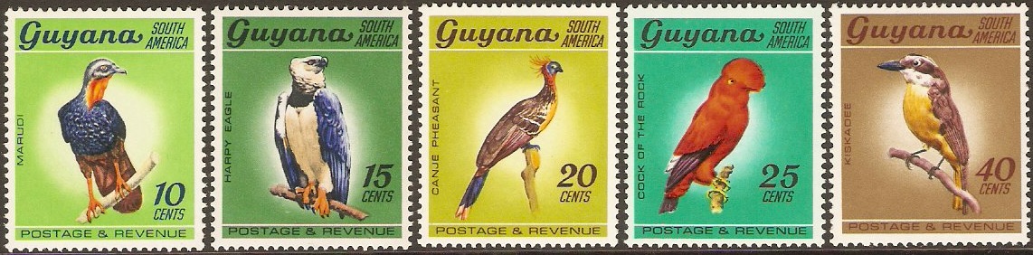 Guyana 1968 Bird Set. SG453-SG457.