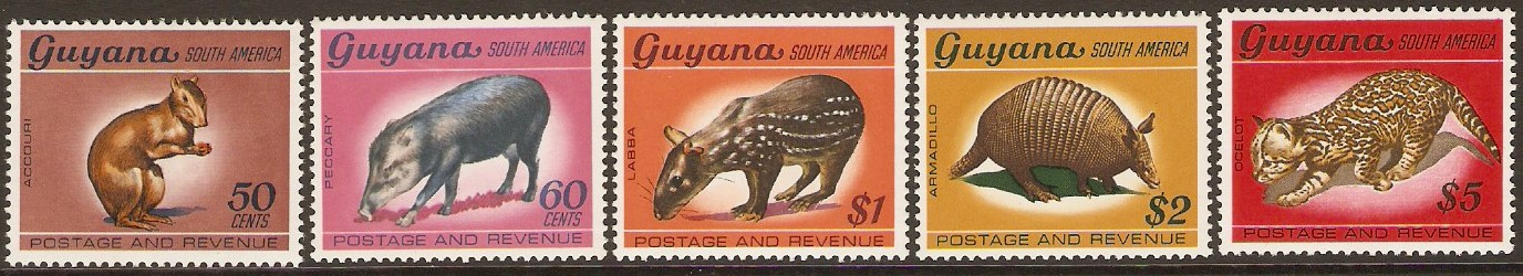 Guyana 1968 Animals Set. SG458-SG462.