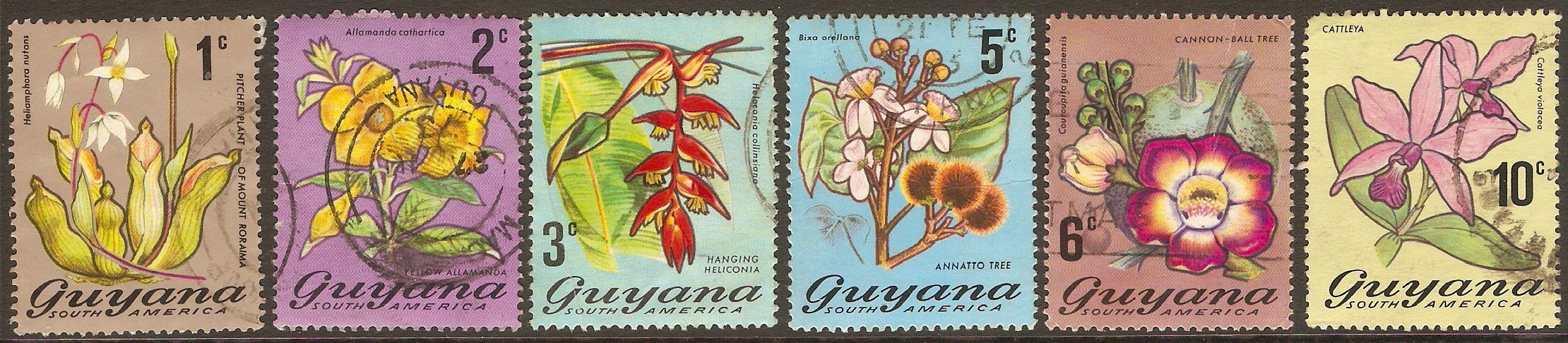 Guyana 1971 Flowering Plants Series. SG542-SG547.