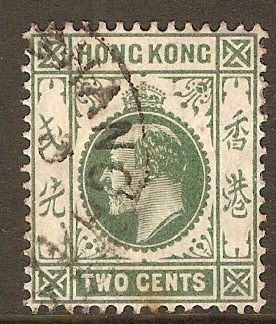 Hong Kong 1907 2c Green. SG92a.