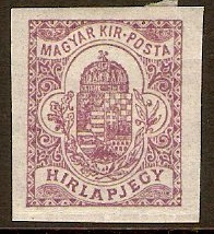 Hungary 1920 (20f) Purple - Newspaper Stamp. SGN402.