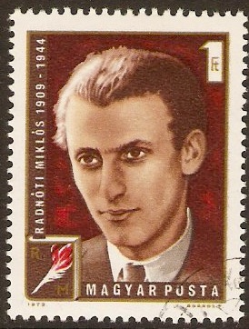 Hungary 1972 1fo Radnoti Commemoration Stamp. SG2729.