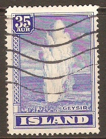 Iceland 1938 35a Ultramarine - Geyser series. SG228.