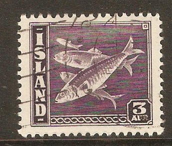 Iceland 1939 3a Deep violet - Atlantic Cod series. SG243a.