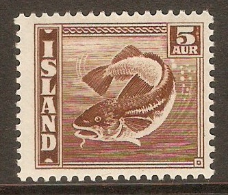Iceland 1939 5a Brown - Atlantic Cod series. SG244.