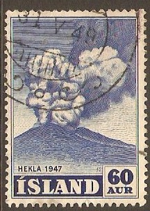 Iceland 1948 60a Blue. SG284.