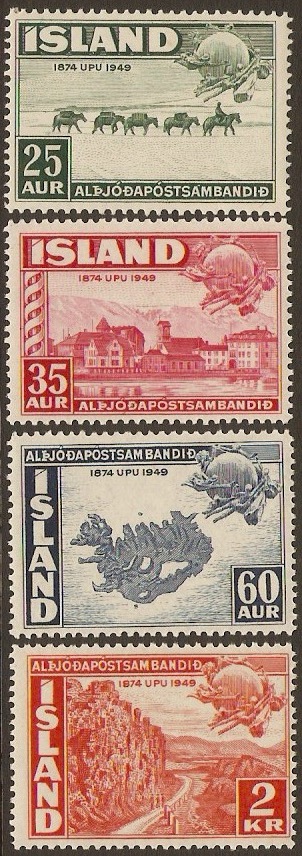 Iceland 1949 UPU Anniversary Set. SG292-SG295.
