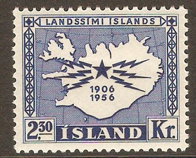 Iceland 1956 2k.30 Deep blue. SG343.