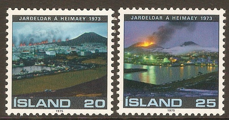 Iceland 1975 Volcanic Eruption set. SG531-SG532.