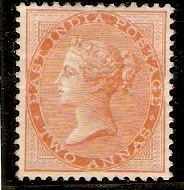 India 1865 2a Brown-orange. SG63.