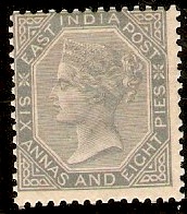 India 1866 6a.8p Slate. SG72.
