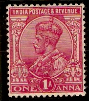 India 1911 1a Carmine. SG160.