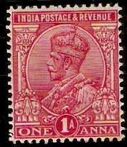 India 1911 1a aniline Carmine. SG161.