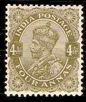 India 1911 4a Olive-green. SG175