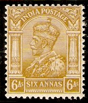 India 1911 6a Brown-ochre. SG178