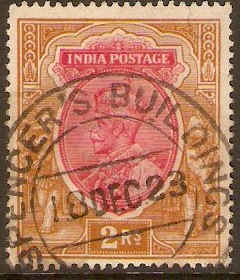 India 1911 2r Carmine and brown. SG187.